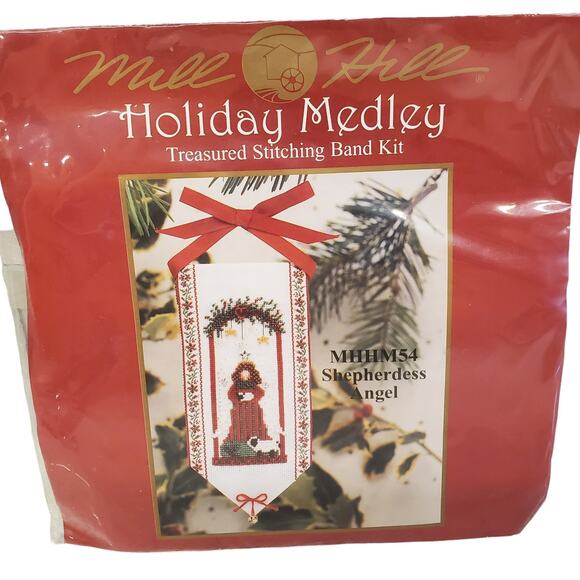 Vintage Mill Hill Holiday Medley Shepherdess Angel 2002 Stitching Kit NEW RARE - Picture 1 of 6